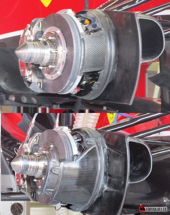 Frenos delanteros del Ferrari F14T en Silverstone 2014