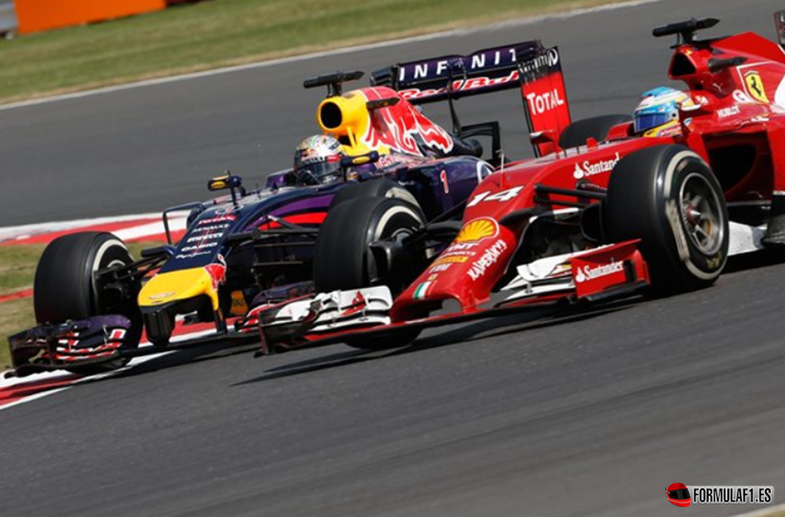 Alonso y Vettel. GP Gran Bretaña 2014