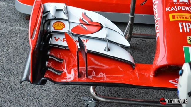 Alerón delantero del Ferrari F14T en Spa 2014