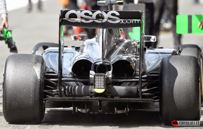 Parte trasera del McLaren en Spa 2014