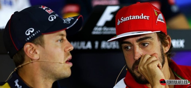 Alonso, Vettel, Rusia 2014