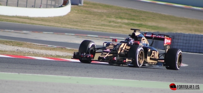 Romain Grosjean, Lotus, Test Barcelona 2015