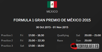 Horarios GP México 2015