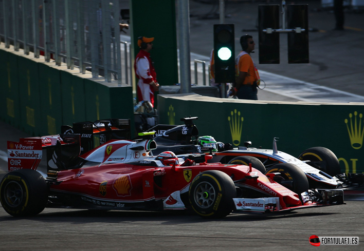 Duelo Raikkonen y Pérez. GP Europa 2016