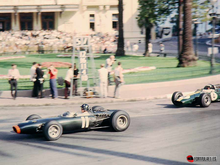 Hill y Clark. GP Mónaco 1966
