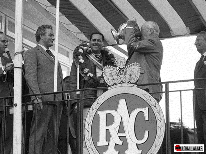 Entrega de trofeos. GP Gran Bretana 1966