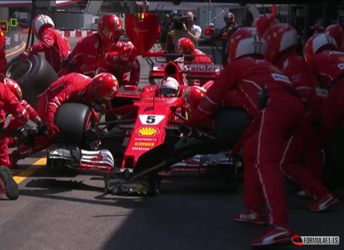 Pit stop Ferrari. GP de Mónaco 2017