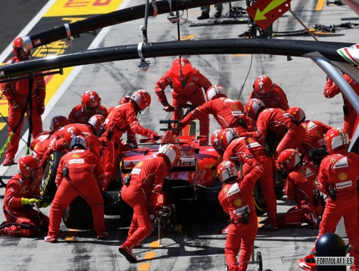 Pit stop Ferrari. GP Hungría 2017