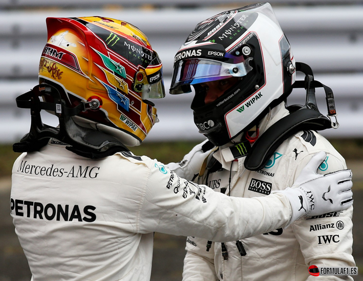 Bottas y Hamilton. Calificación GP de Japón 2017