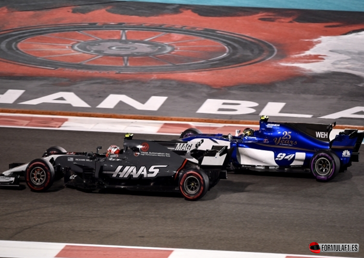 Magnussen y Wehrlein . GP Abu Dabi 2017