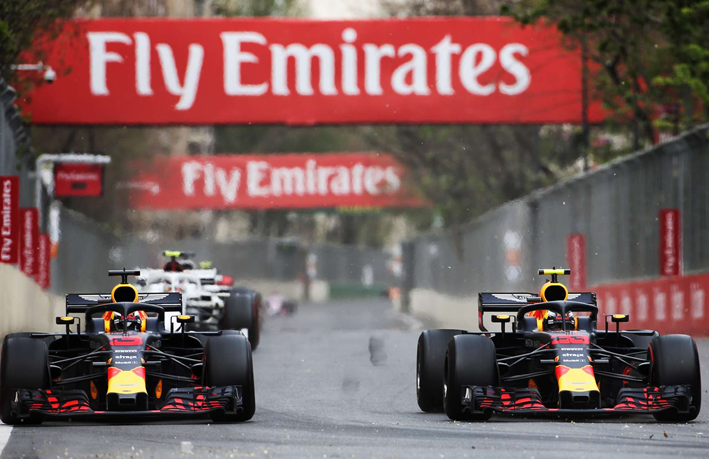 Ricciardo y Verstappen. GP Azerbaiyán 2018