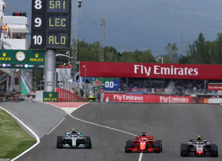 Salida de boxes de Bottas. GP España 2018