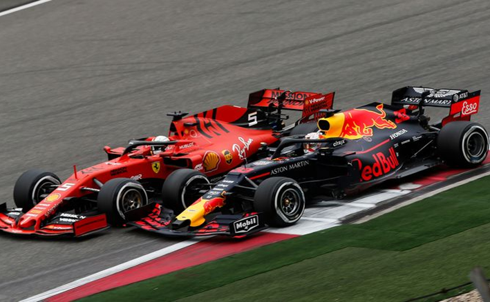 Vettel y Verstappen. GP China 2019