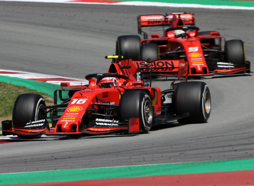 Leclerc y Vettel. GP España 2019