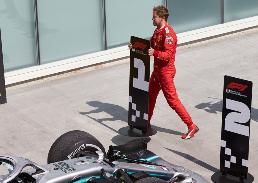 Vettel cambia los carteles del podio. GP Canadá 2019