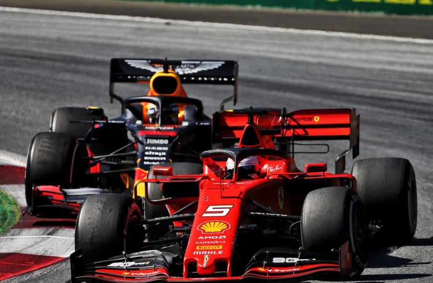 Vettel y Verstappen. GP Austria 2019