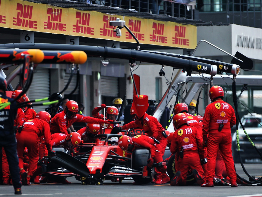 Pit Stop de Vettel. GP México 2019